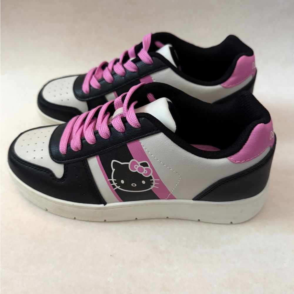 Hello Kitty Kids Sneakers - Pink, Black, and White Size 7M